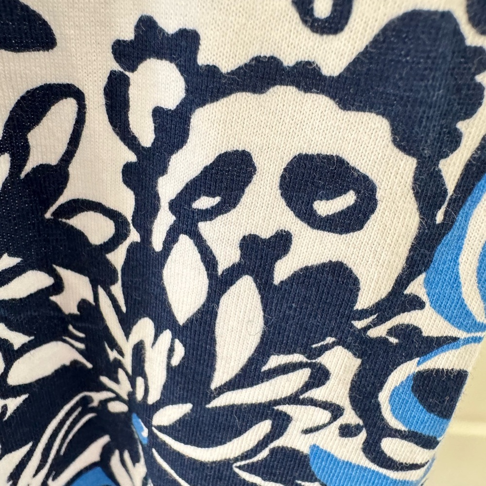 Lilly Pulitzer Sz Large Etta Maxi Dress Blue White Low Tide Navy Pandarama - Picture 5 of 10
